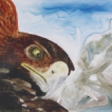 Eagle Eye. Watercolour on Yupo. 13x20". Lianne Todd. $475.