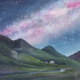 Under the Milky Way Tonight. Watercolour on paper. 22x30". Collection the Artist - Lianne Todd.