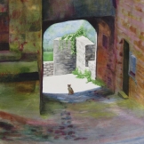 Cat of Monte Dei Bianchi. Watercolour on Paper. 15x22". Artist Lianne Todd. $475.00