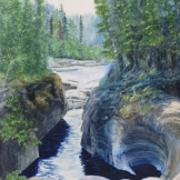 Canyon Creation, Jasper. Watercolour on Gessoed Paper. 11x15". Artist Lianne Todd. SOLD. Private collection.